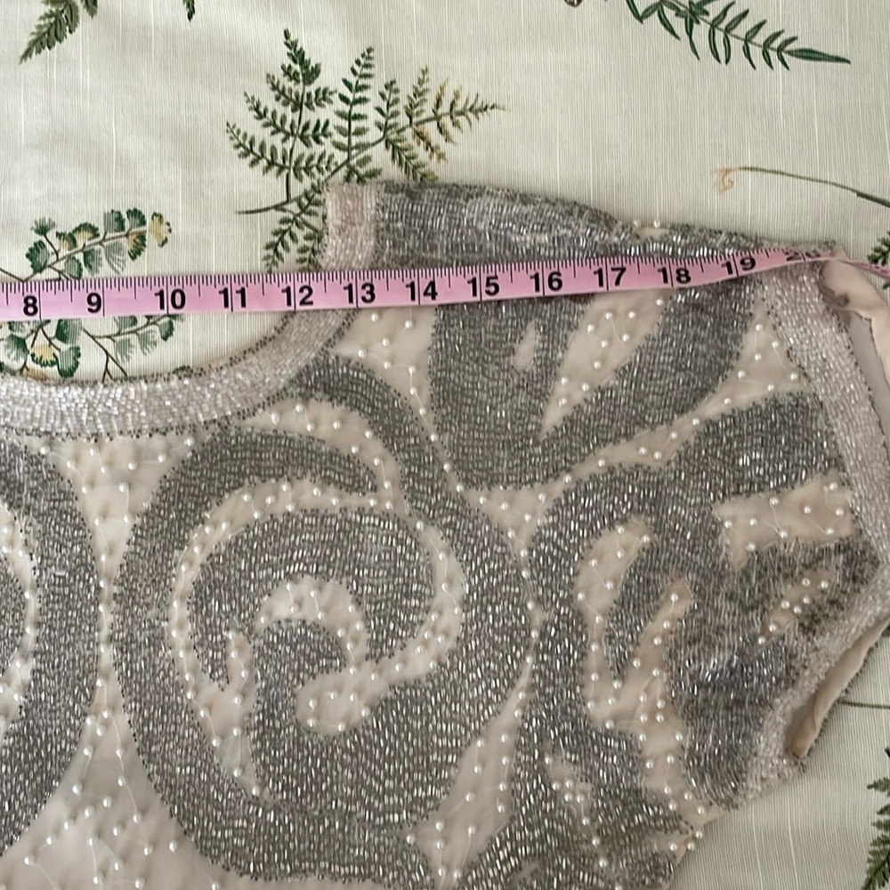 VINTAGE - OLEG CASSINI SILK BEADED DRESS - Picture 5 of 15